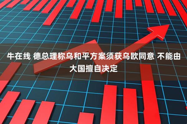 牛在线 德总理称乌和平方案须获乌欧同意 不能由大国擅自决定